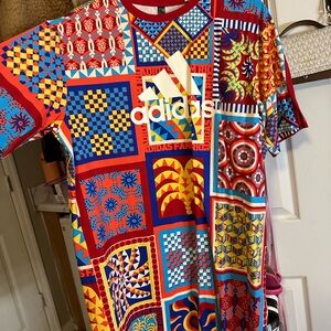 Adidas Bold Red and Blue Graphic Dress